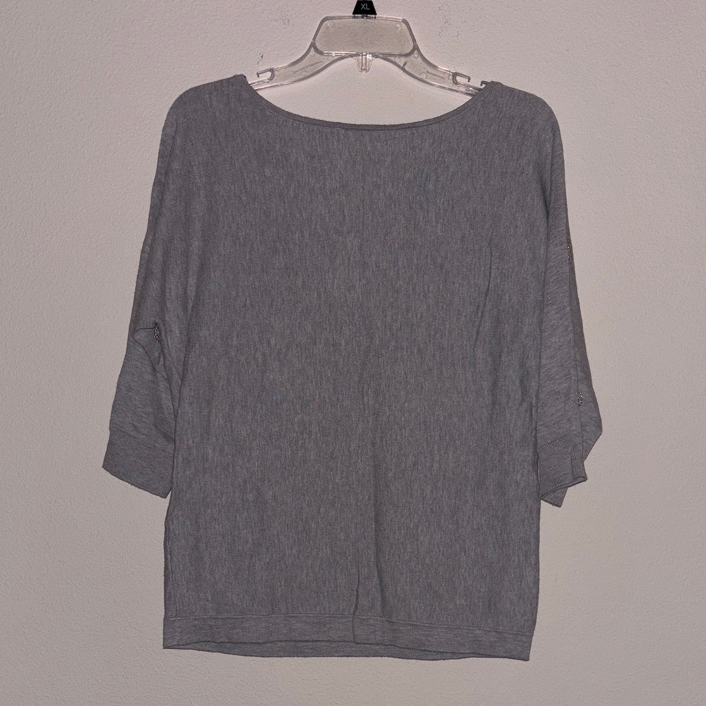 White House Black Market Gray‎ Sparkle Sweatshirt - Picture 2 of 3
